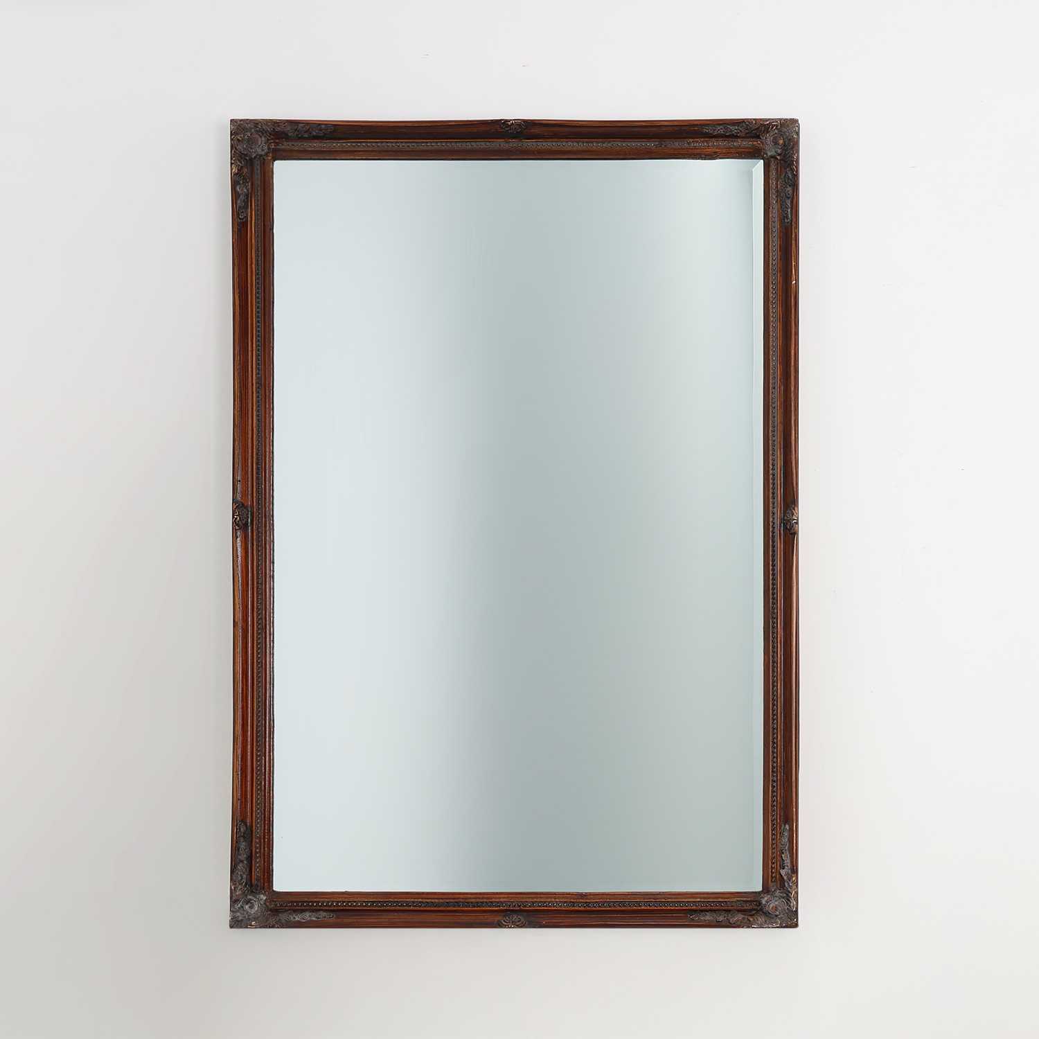 Antique French Facet-Cut Mirror in Carved Wood, circa 1850-img